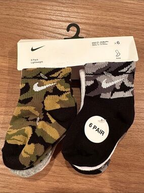 Nike Camouflage Ankle Socks Pack - Green, Black & Gray
